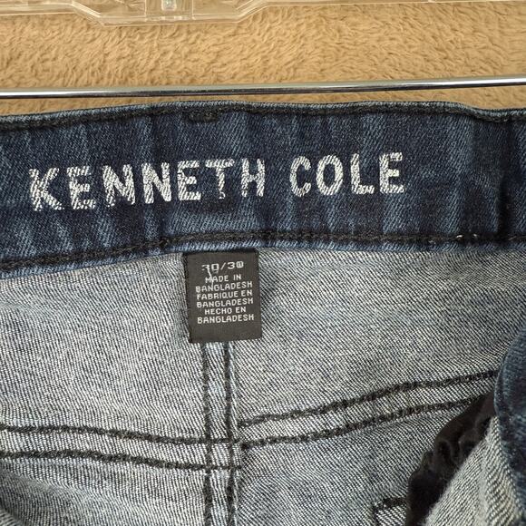 Kenneth Cole Jeans Mens 30x30 Blue Denim Slim Fit Stretch Straight Classic - Picture 3 of 13